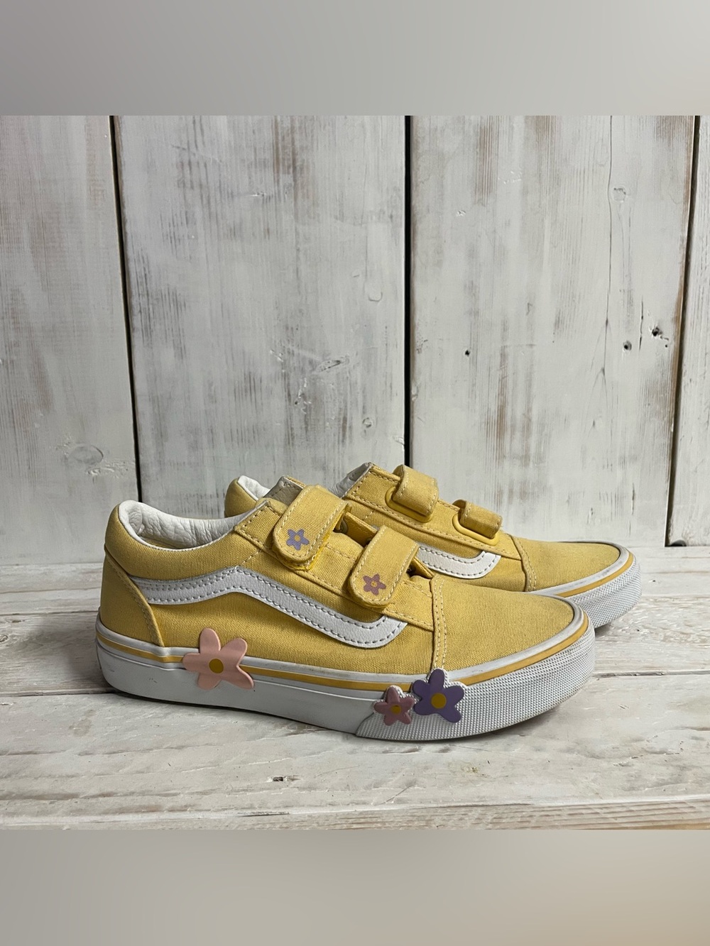 Vans Kids Yellow Floral Sneakers